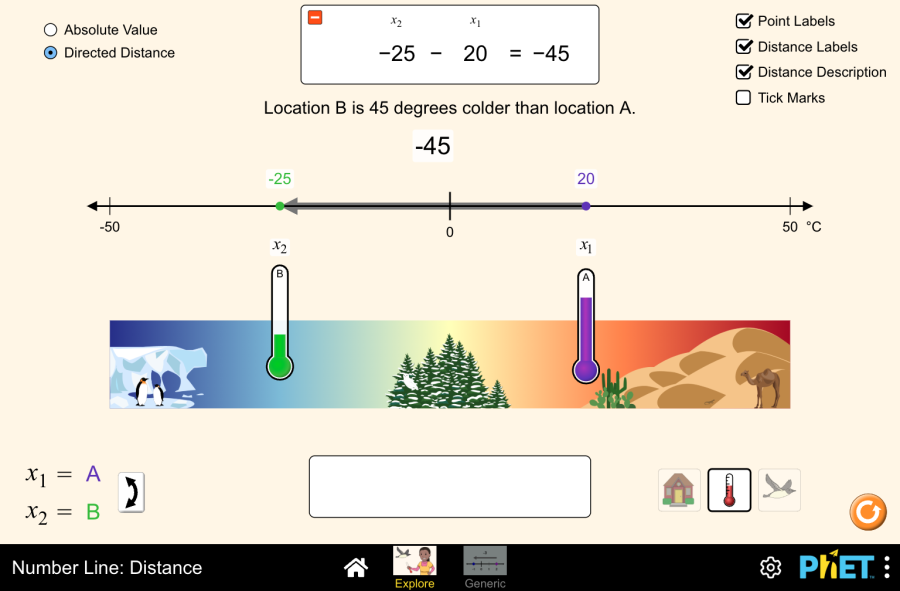 Number line: distance