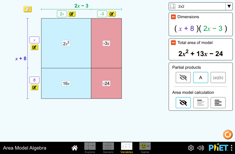 Area model algebra Area model algebra