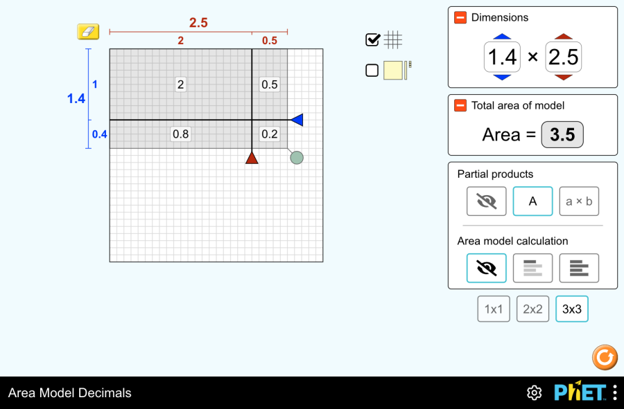 Area model decimals