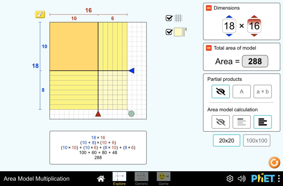 Area model multiplication