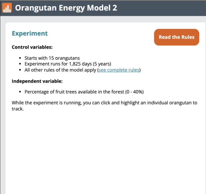 Middle School Simulations - Orangutan Energy Model 2 – Remote or Absent Students