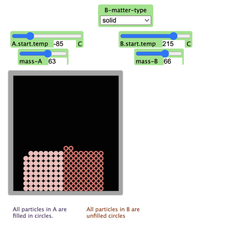 High School Simulations - Energy Transfer Between Different Substances